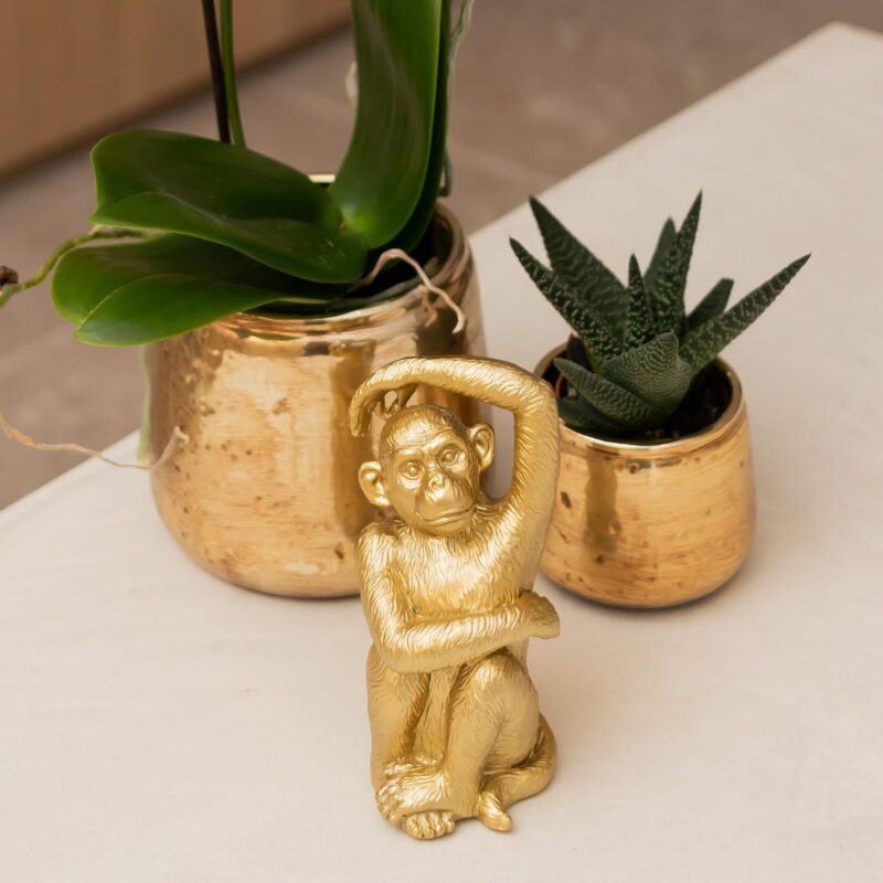 Ornament Sitting Monkey - Goud