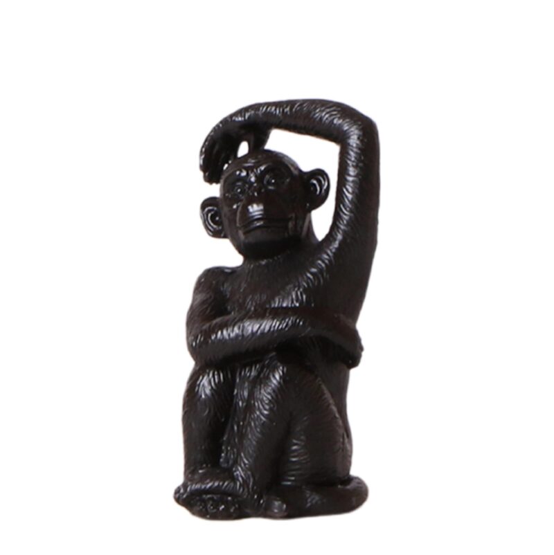 Ornament Sitting Monkey - Zwart